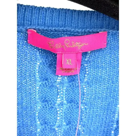 NWT Lily Pulitzer Blue Thistle Pull On Greta Sweater Size XL - Picture 5 of 12